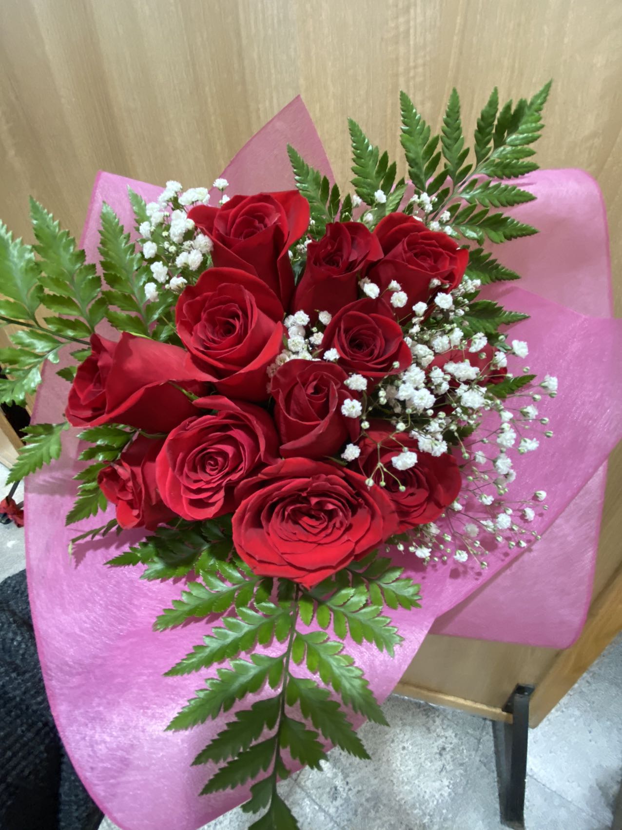 Dozen Roses Red with Seasonal Fillers
