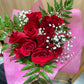Red Roses with Seasonal Fillers (Half Dozen)